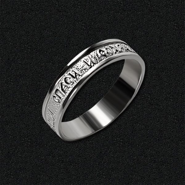 

Серебряное кольцо "Спаси и сохрани" 1024-whi-20,5