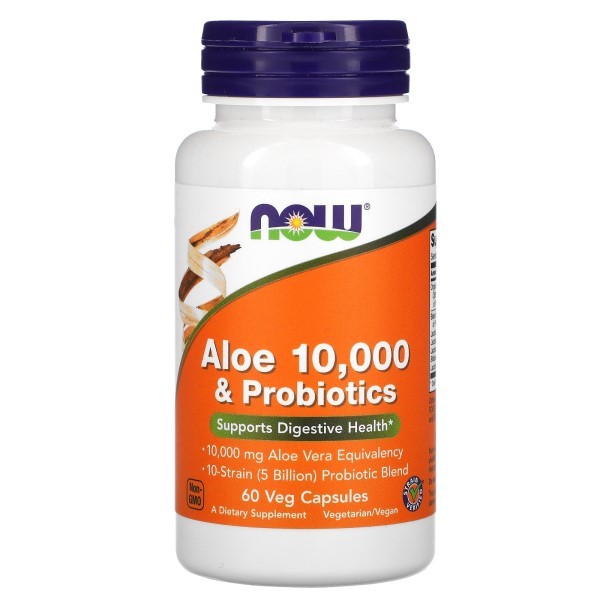 

Натуральные добавки Now Foods Aloe 10000 Probiotics 60 капсул