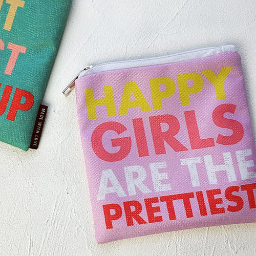 

Косметичка квадратная Basic Presentville Happy girls are the prettiest 16x16 см