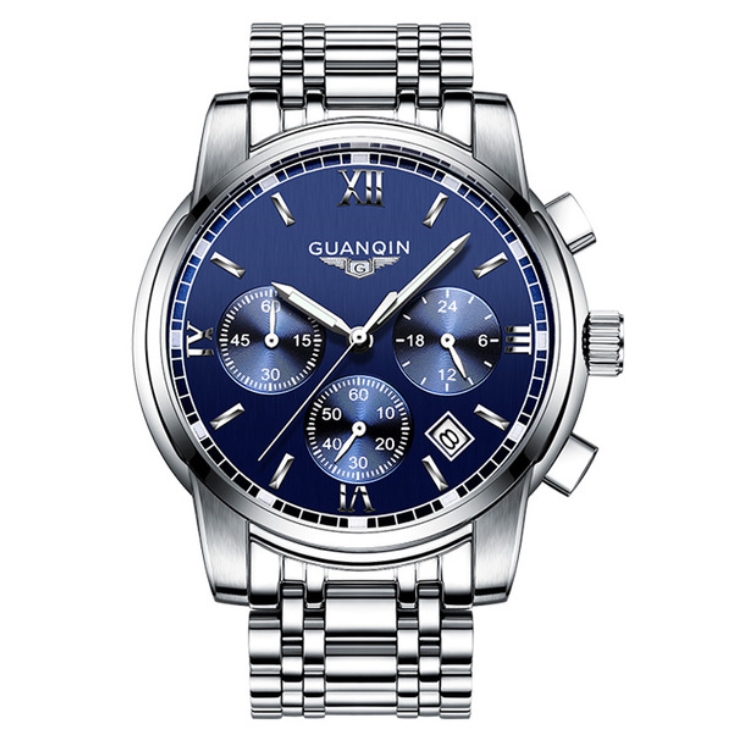 

Чоловічий класичний кварцовий годинник Guanquin Liberty Blue 8802