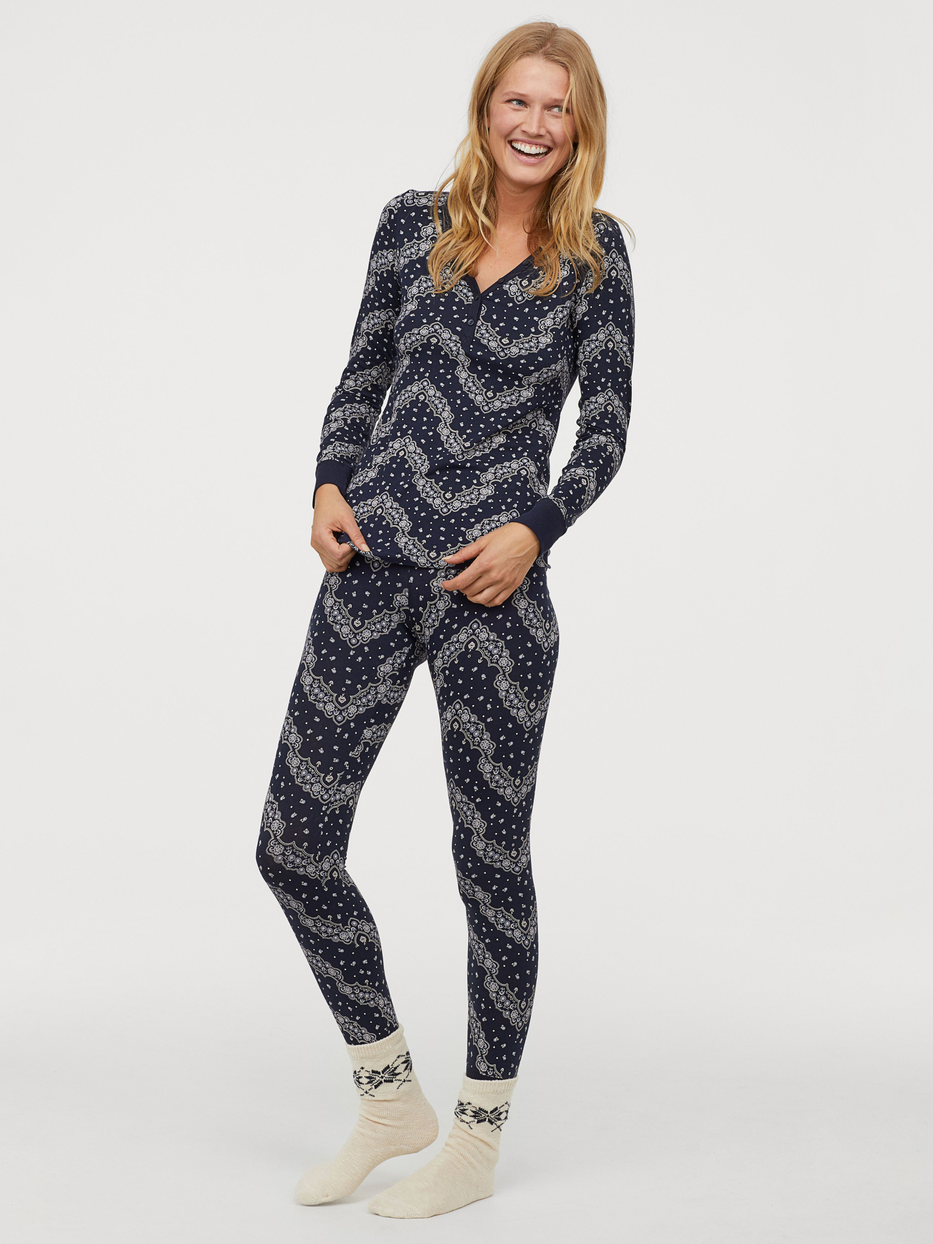 

Брюки пижамные H&M 0663465-8 XL Темно-синие
