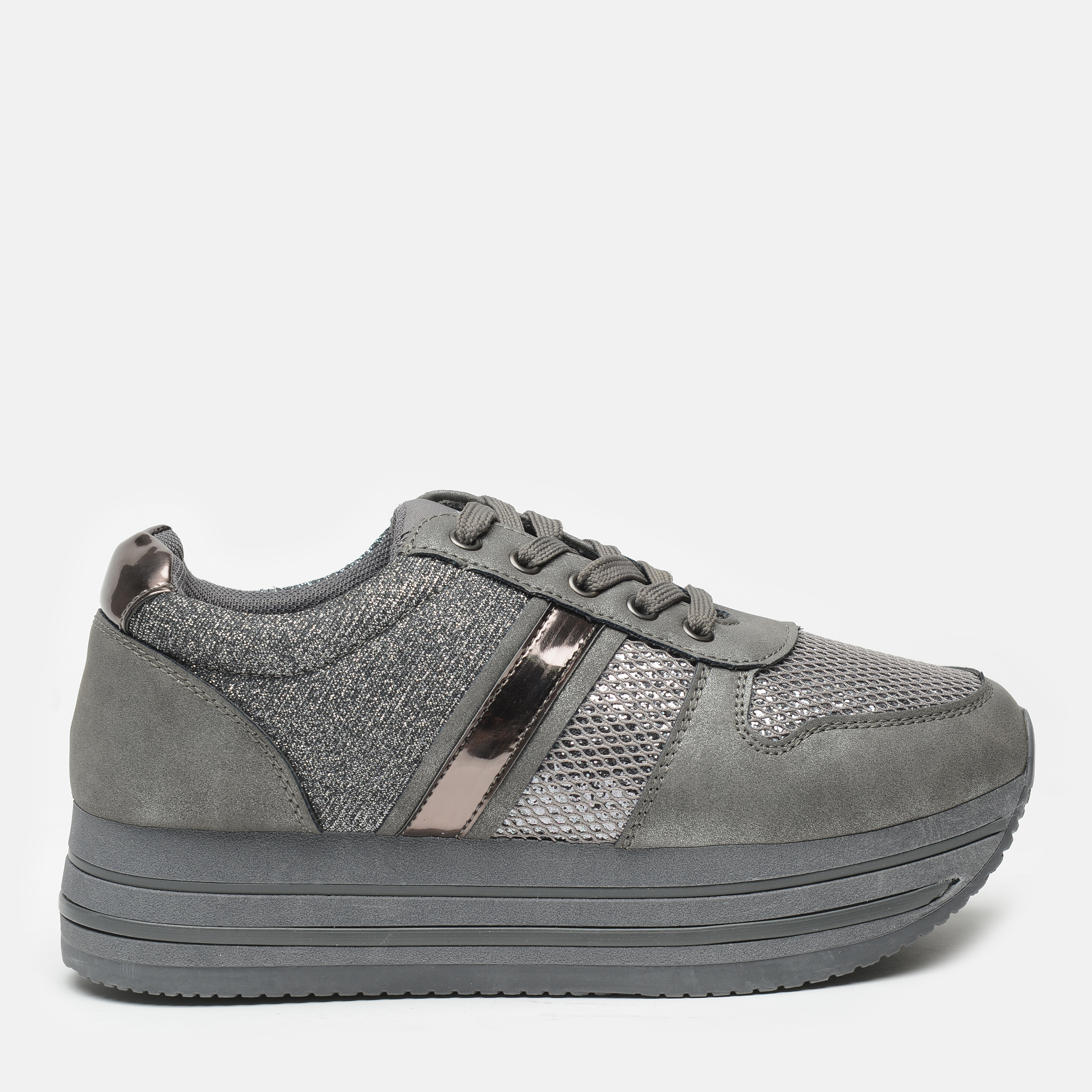 

Кеды XTI Black Metallic Ladies Shoes 48589 36 22 см Серые