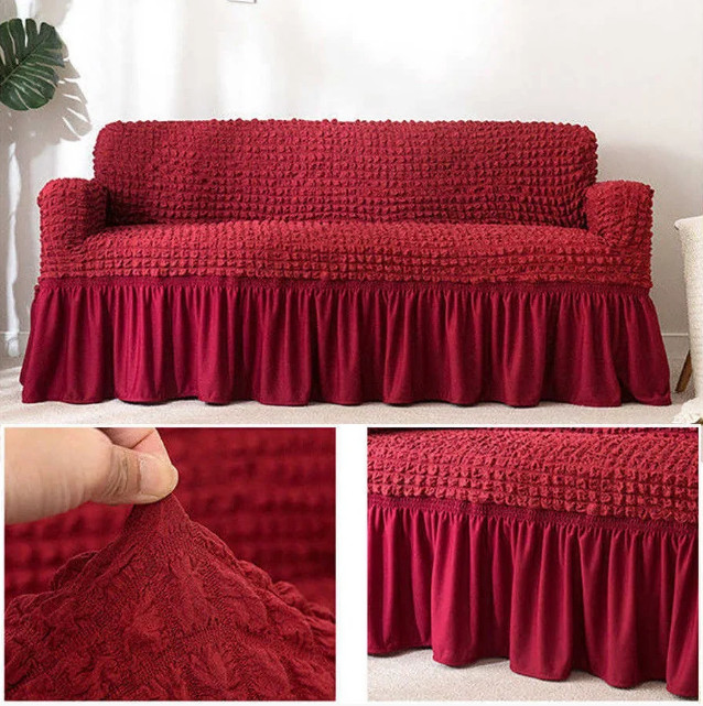 

Чехол на диван с юбкой Home Collection Evibu Турция Бордовый (NT-10316)