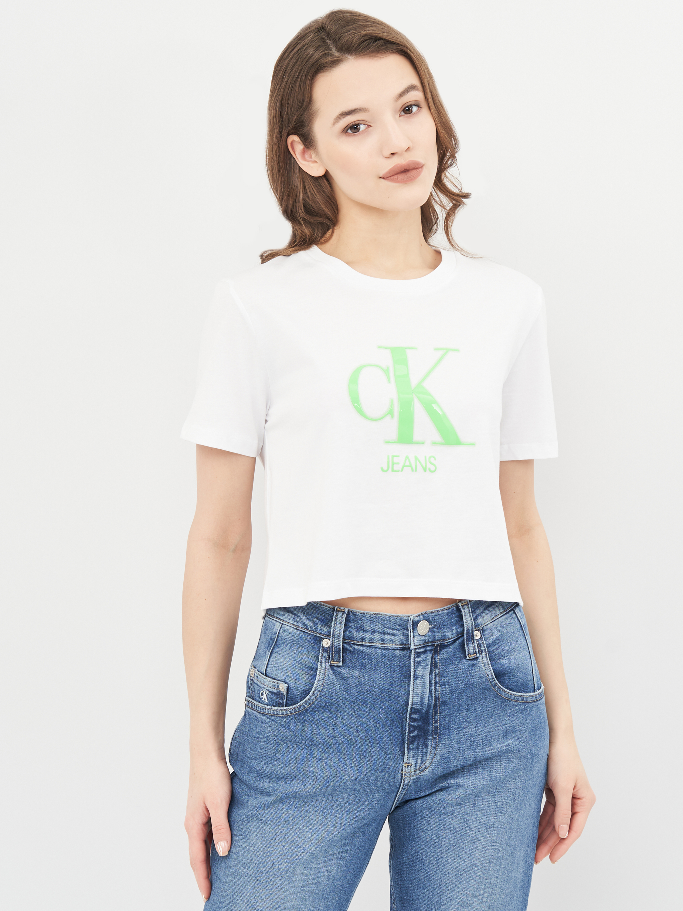 

Футболка Calvin Klein Jeans Gel Print Monogram Logo Tee J20J215312-YAF  Bright White, Футболка Calvin Klein Jeans Gel Print Monogram Logo Tee J20J215312-YAF L Bright White