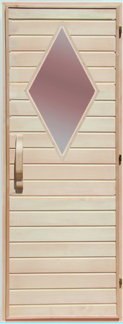 

Комбинированная дверь для бани Sauna Wood "Ромб", 70х190, липа (302933)