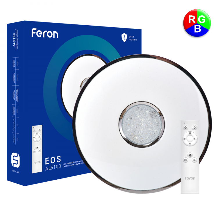

Светодиодный светильник Feron AL5100 EOS c RGB 60W с пультом