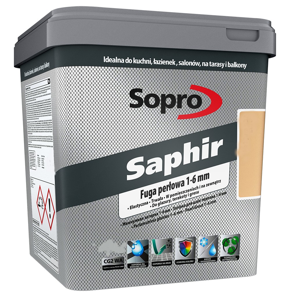 

Затирка 1- 6 мм Sopro Saphir №9500 Белый (10) 2 кг водоотталкивающая