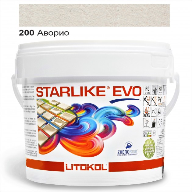 

Затирка эпоксидная Litokol Starlike® EVO 200 АВОРИО 5,0 кг