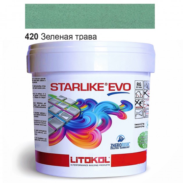 

Затирка эпоксидная Litokol Starlike® EVO 420 ЗЕЛЕНАЯ ТРАВА 2,5 кг