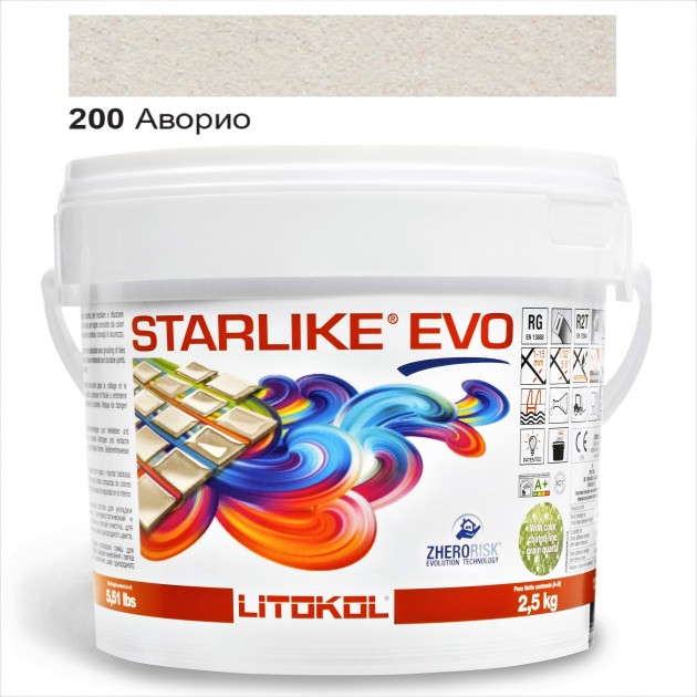 

Затирка эпоксидная Litokol Starlike® EVO 200 АВОРИО 2,5 кг