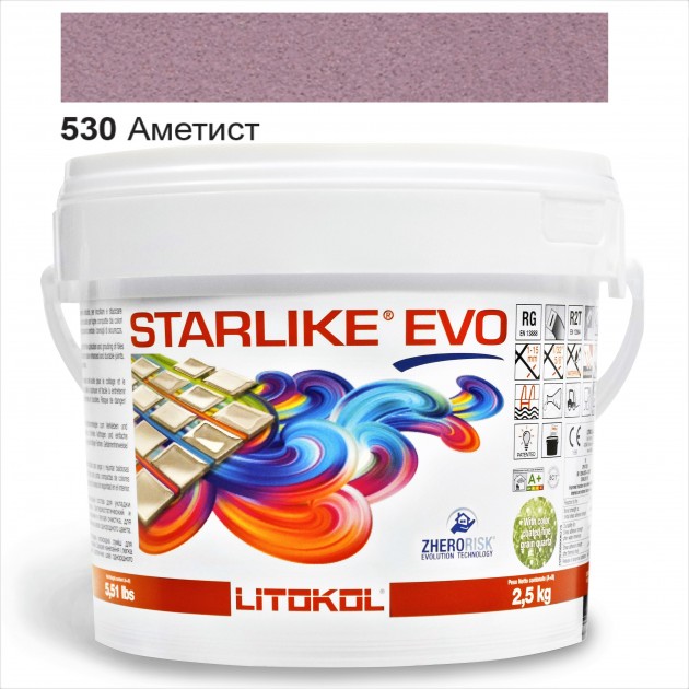 

Затирка эпоксидная Litokol Starlike® EVO 530 АМЕТИСТ 2,5 кг