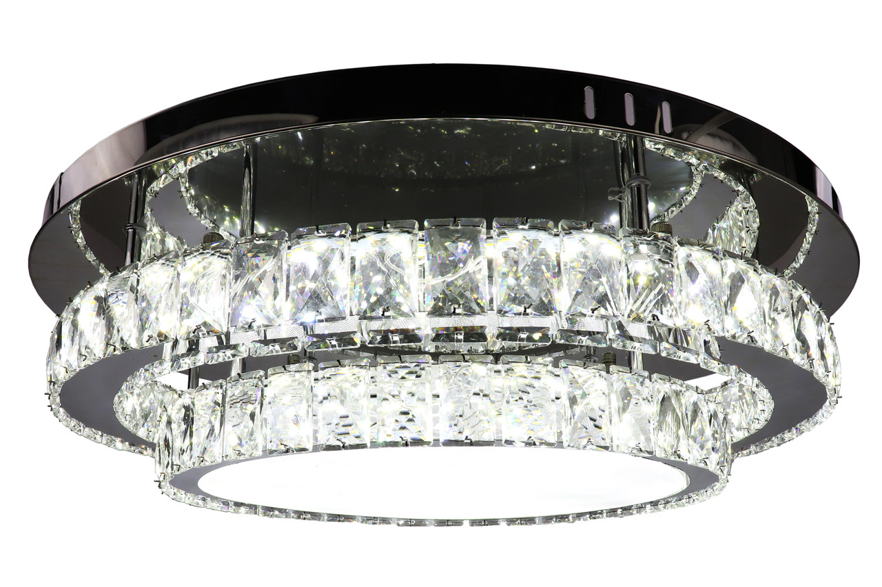 

Люстра потолочная хрустальная LED с пультом C1875/600 Хром 16х60х60 см.