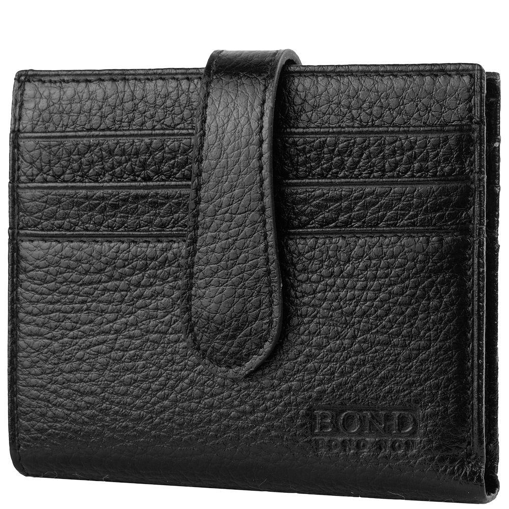 

Мужская кожаная визитница (SHI561-281) Bond 10,5х9х1 см Черный 000149279
