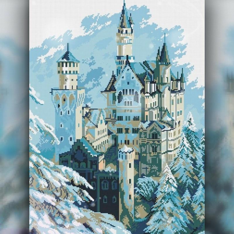 

Алмазная вышивка мозаика The Wortex Diamonds Зимний замок 40x50см TWD30035L полная зашивка квадратные стразы. Набор алмазной вышивки