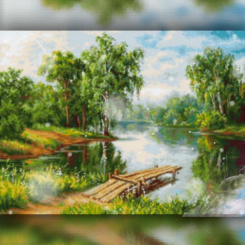 

Алмазная вышивка мозаика The Wortex Diamonds Пруд 40x50см TWD30031L полная зашивка квадратные стразы. Набор алмазной вышивки