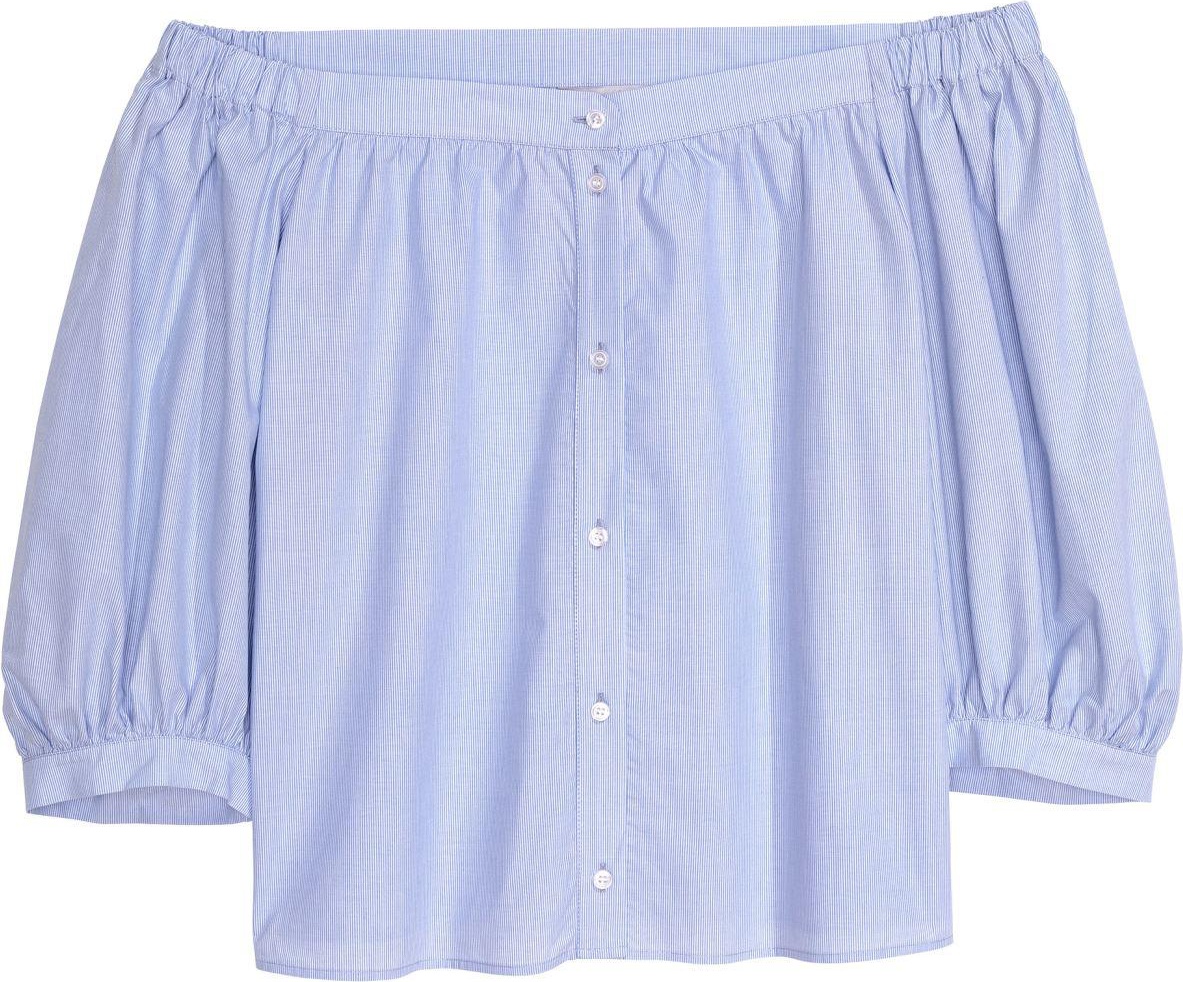 

Блузка H&M 6076707-ABCU 34 Синяя с белым