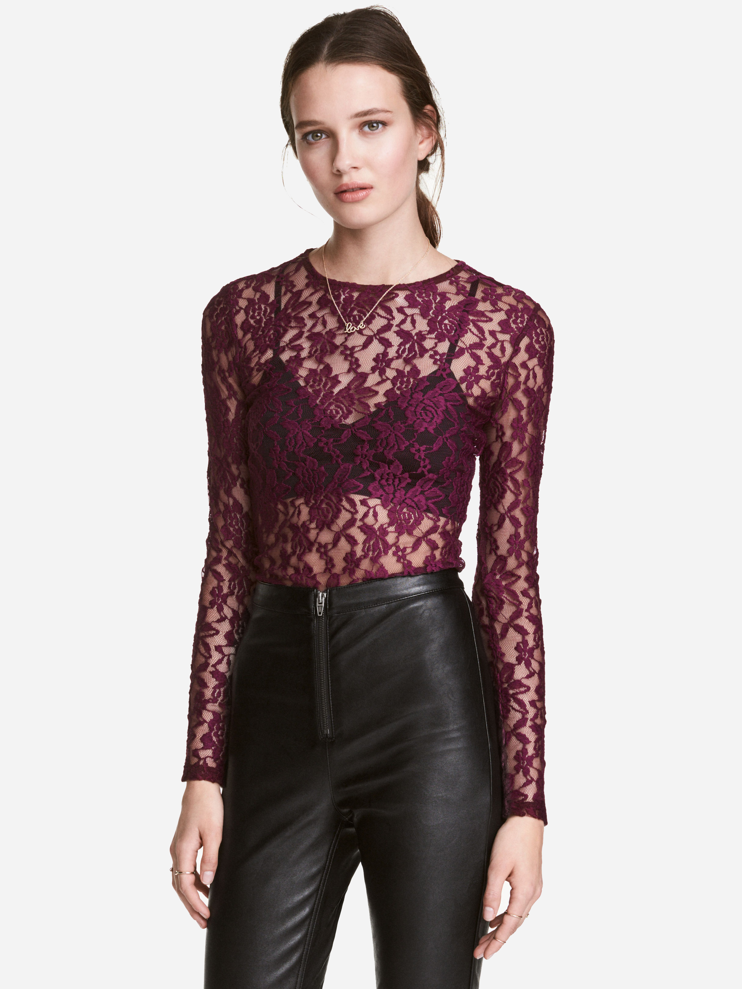 

Лонгслив H&M 4549134-AASF  Фиолетовый, Лонгслив H&M 4549134-AASF L Фиолетовый