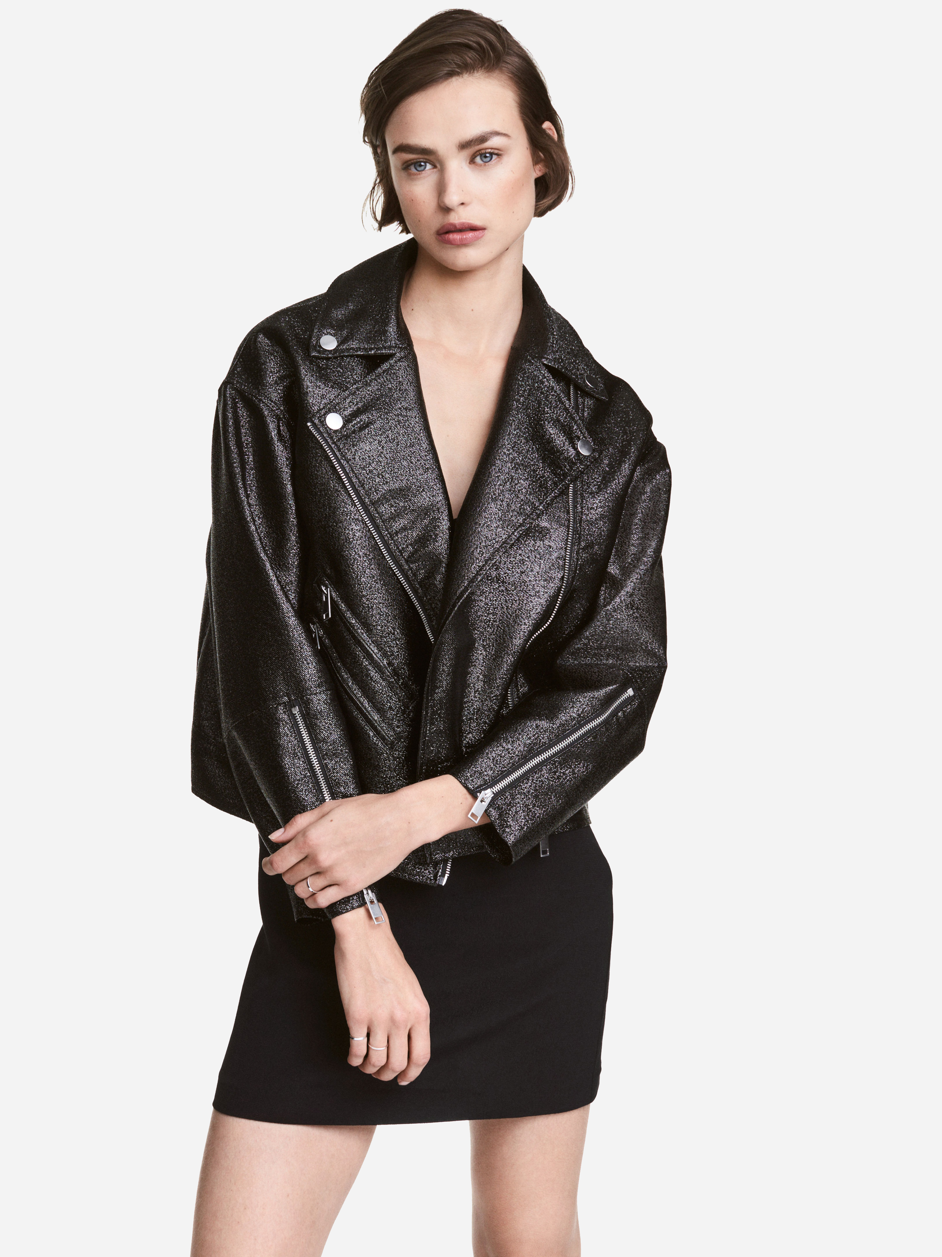 

Ветровка H&M 4645994-ABFJ 44 Черная с серебристым