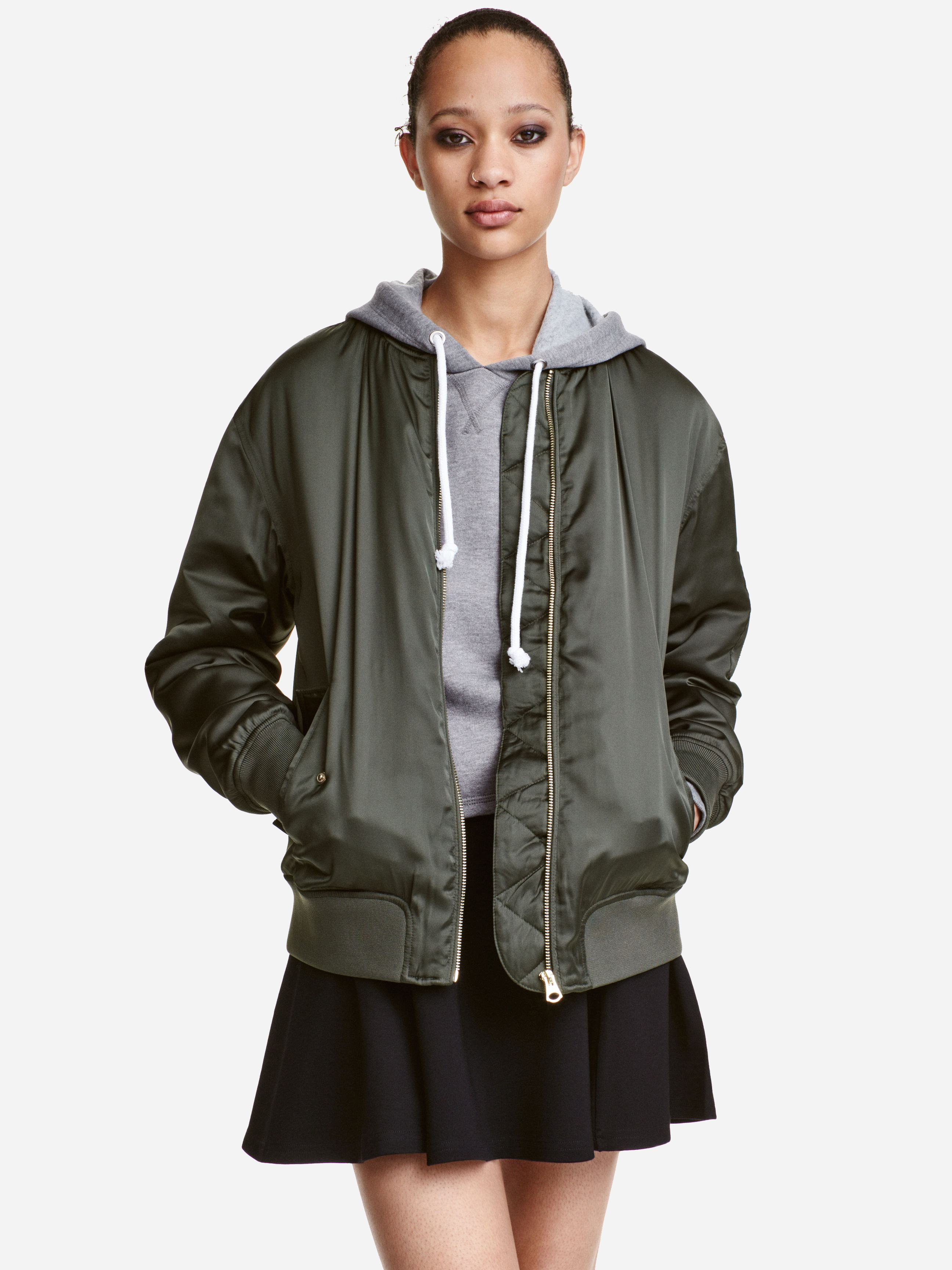 

Бомбер H&M 4213364-ACXO 32 Темно-зеленый