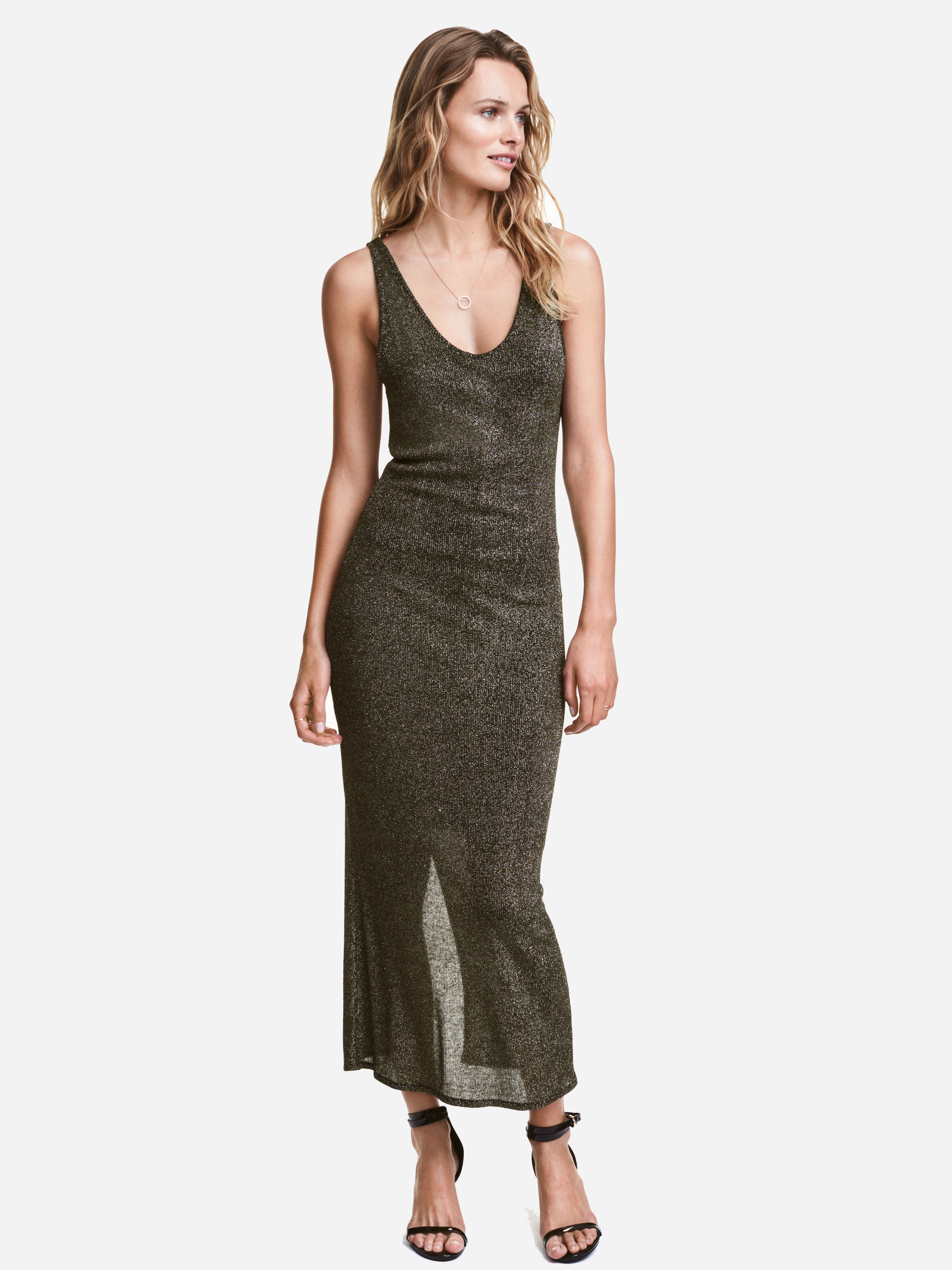 

Платье H&M 4349524-ABHK M Черное с золотистым