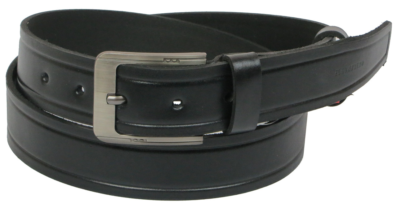 

Мужской кожаный ремень под джинсы Skipper 1196-38 черный ДхШ: 127х3,8 см.