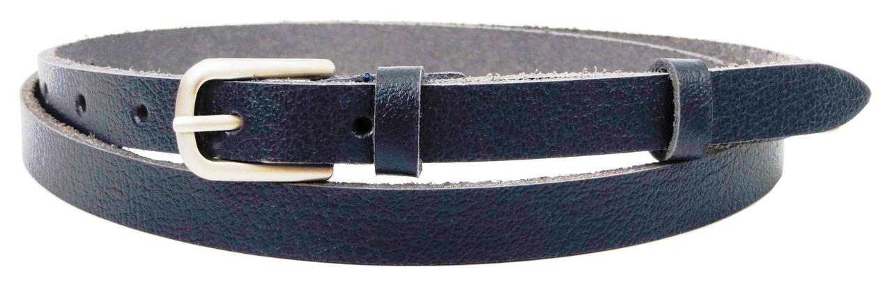 

Женский кожаный ремень, поясок Skipper 1,5 см темно синий 1326-15