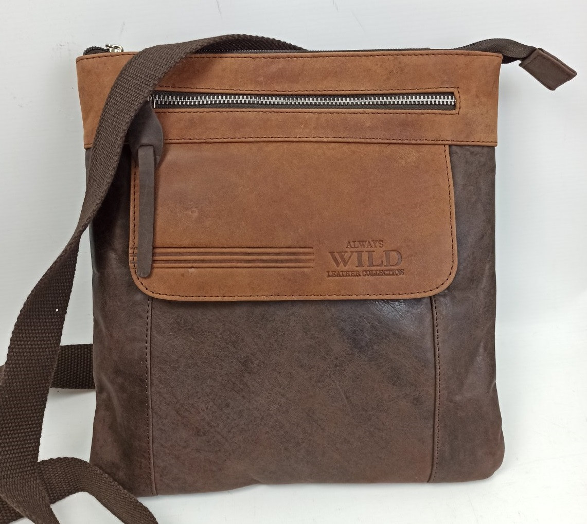

Вертикальная мужская кожаная сумка Always Wild BAG4HB