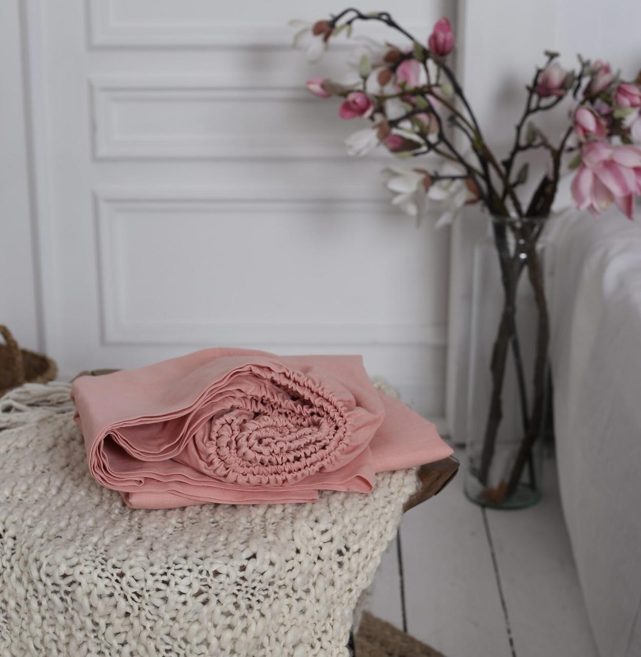 

Крафтове простирадло Luxury Linen сімейне 220см * 240см Peach