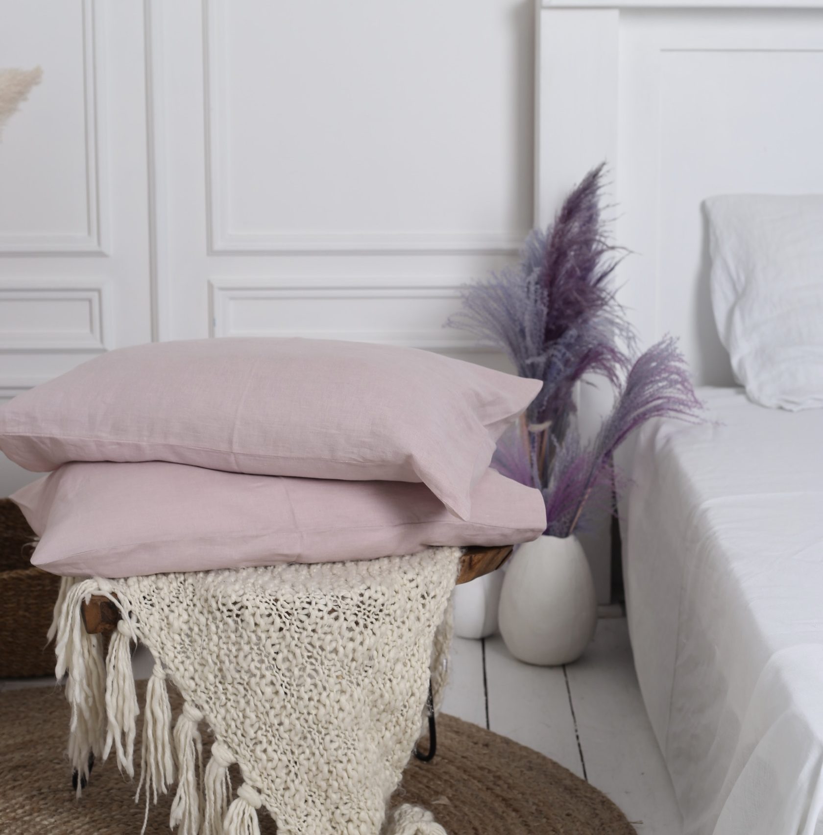 

Крафтова наволочка Luxury Linen на блискавці льон 50*75 см 2шт Dusty Rose