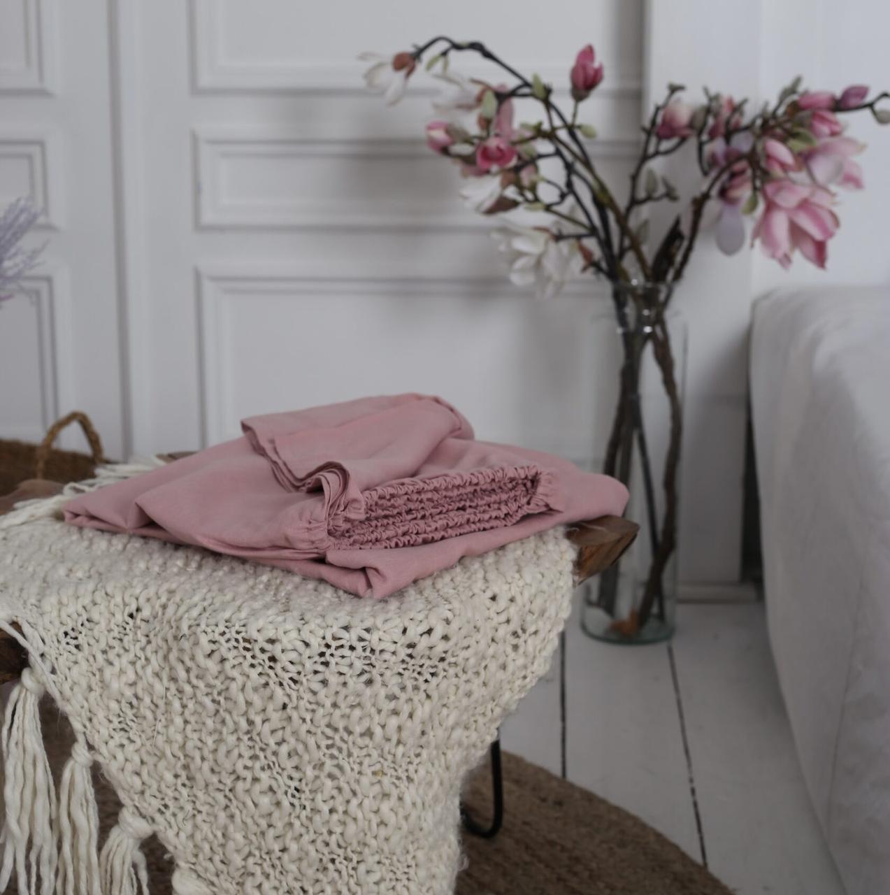 

Крафтове простирадло Luxury Linen євро на гумці 180 * 200 * 34см Orchid