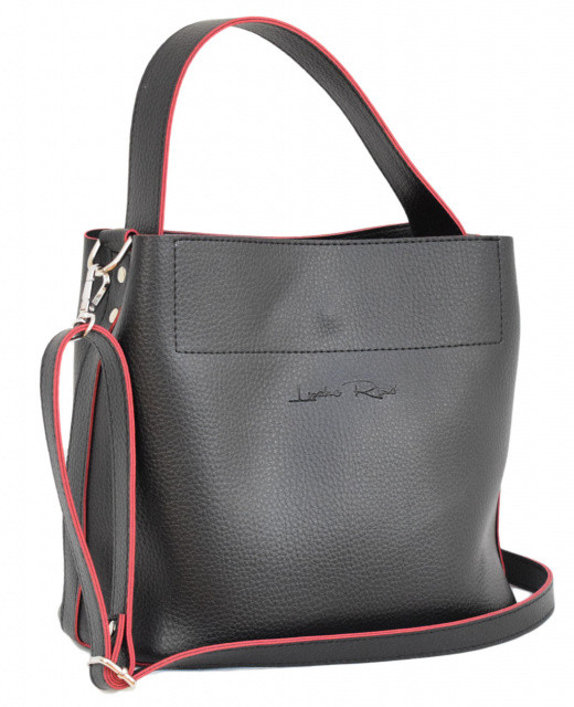 

Женская сумка стильная фабричная брендовая Lucherino 516 черная экокожа высокого качества (LCH)