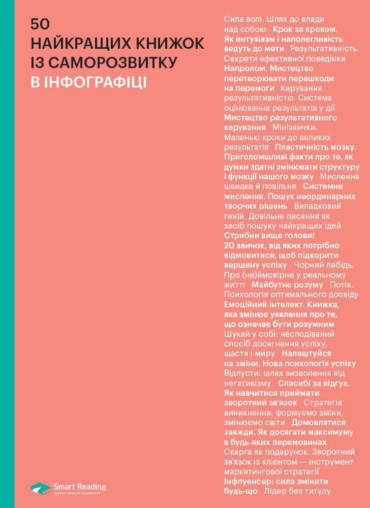 

50 найкращих книжок із саморозвитку в інфографіці - Smartreading (9786175772096)