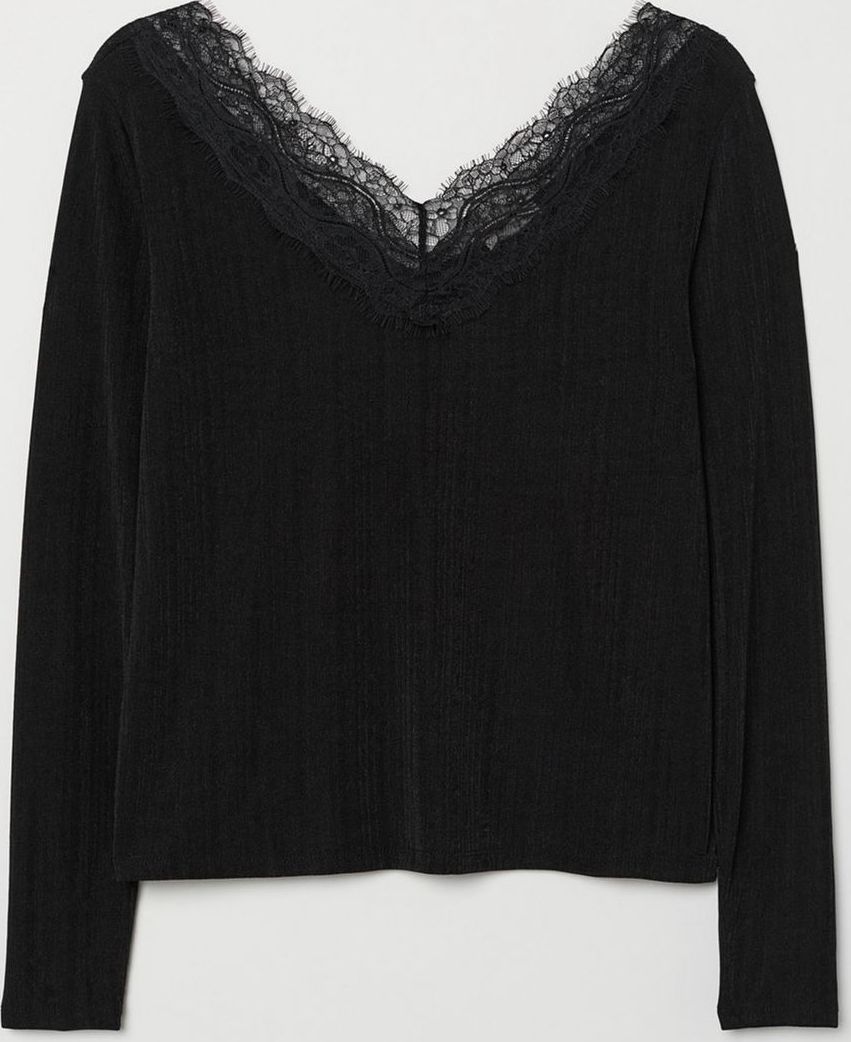 

Лонгслив H&M 0649631-8 L Черный