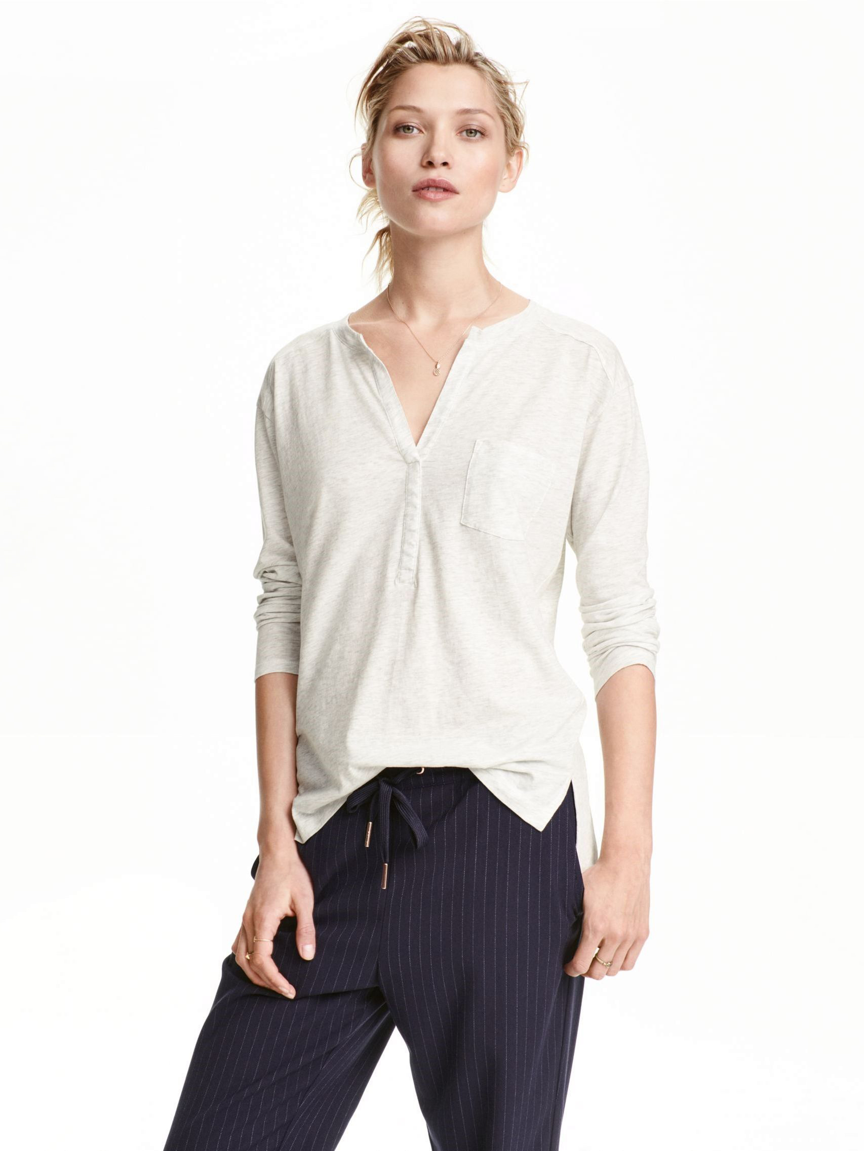 

Лонгслив H&M 0429420-4 M Серый