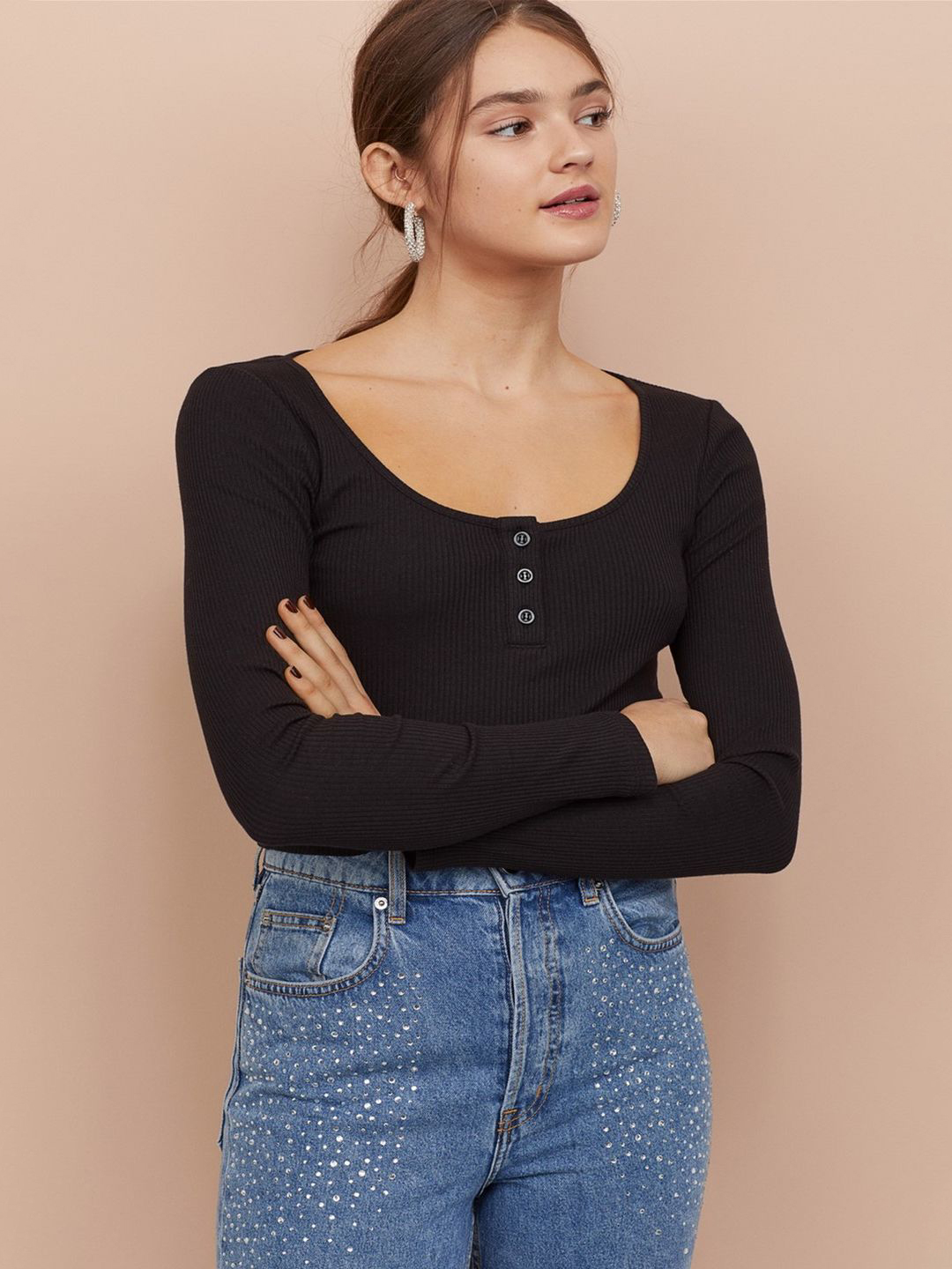 

Лонгслив H&M 0855686-1  Черный, Лонгслив H&M 0855686-1 XXS Черный