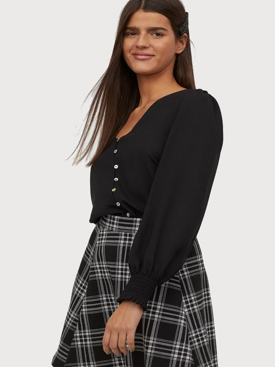 

Блузка H&M 0860983-1  Черная, Блузка H&M 0860983-1 44 Черная