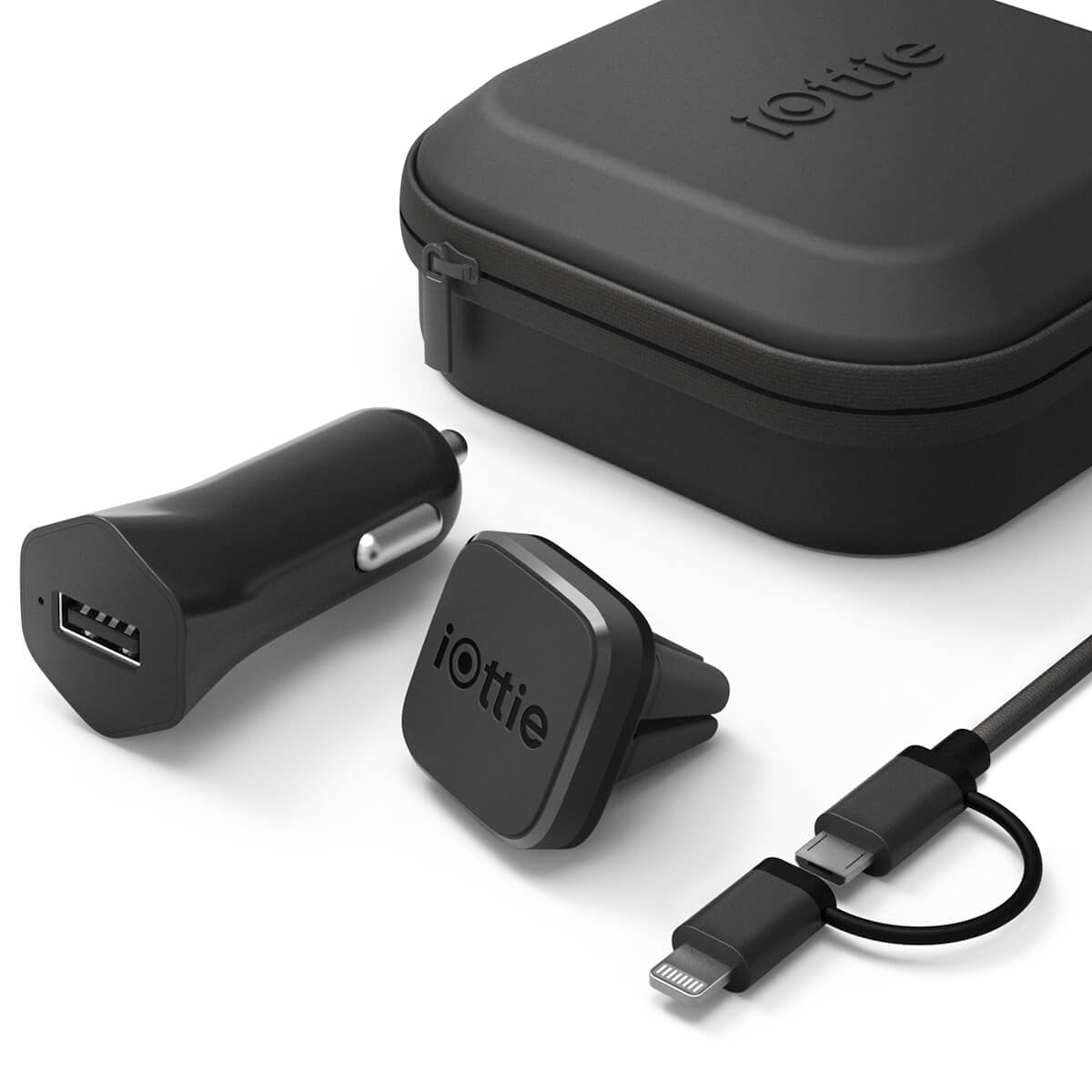 

Набор IOTTIE Black+ ЗУ Travel Kit