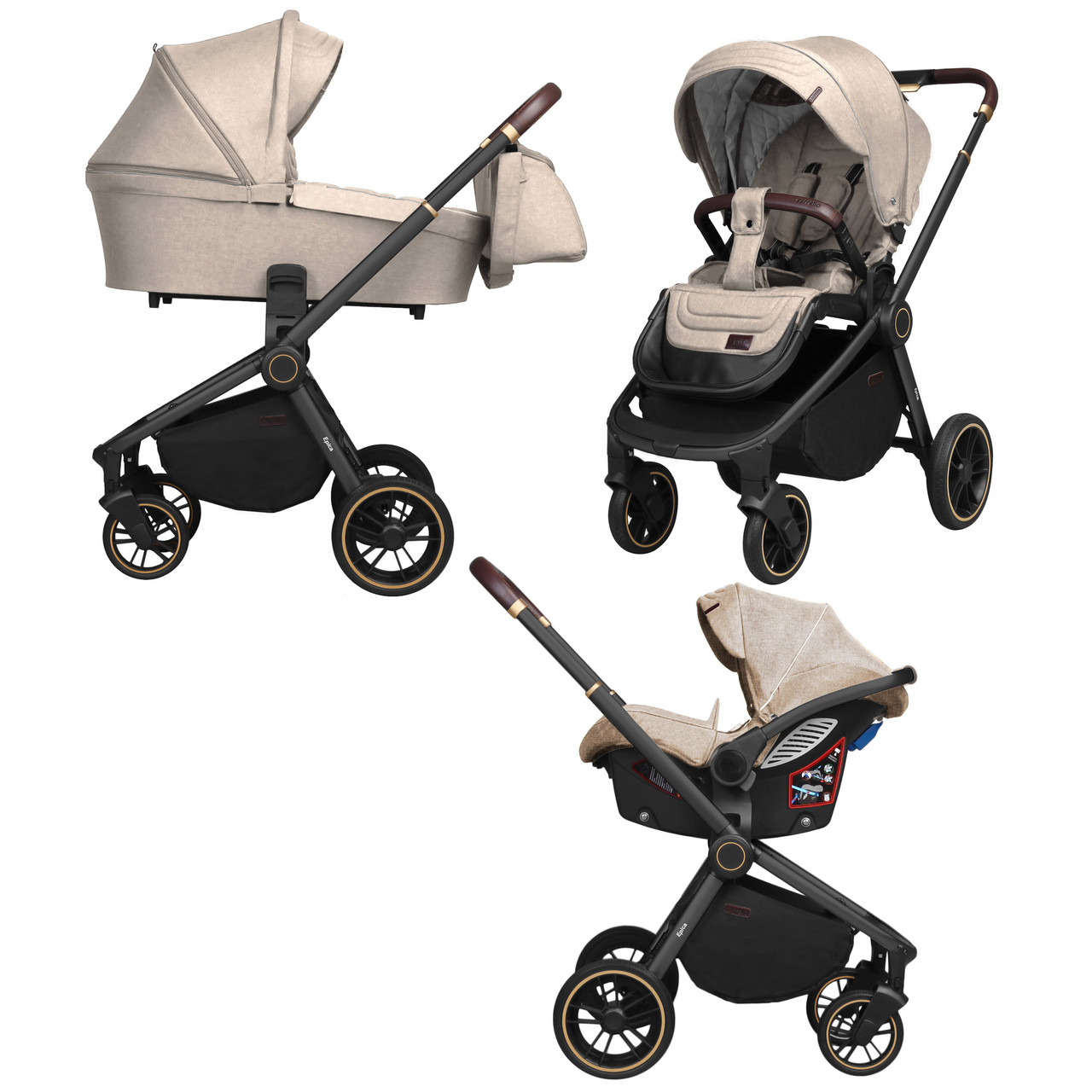 

Коляска универсальная Baby Tilly Epica CRL-8511/1 (3in1) Almond Beige +дождевик /1/