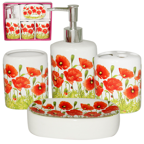 

Набор аксессуаров для ванной S&T Маки White / Red (888-06-020)