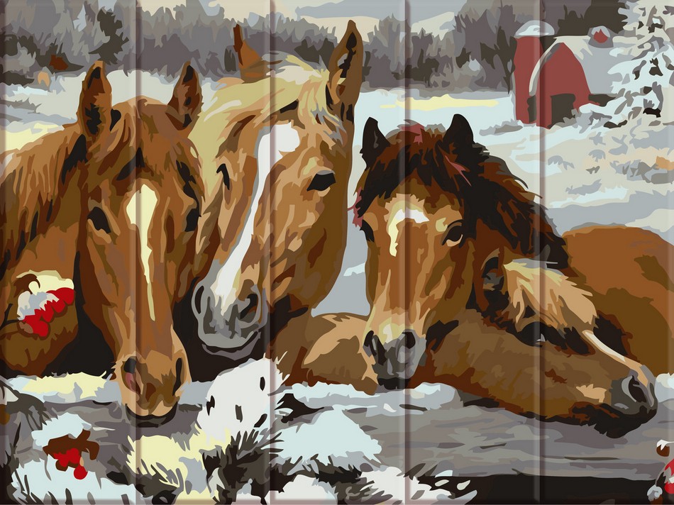 

Картина по номерам на дереве Лошади, 30х40 ArtStory (ASW052) (0097-527)