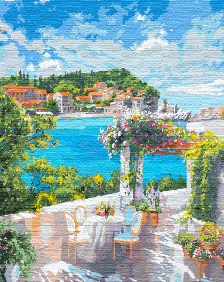 

Картина по номерам Завтрак у моря, 50x65 Идейка (КНО12834) (0079-2414)