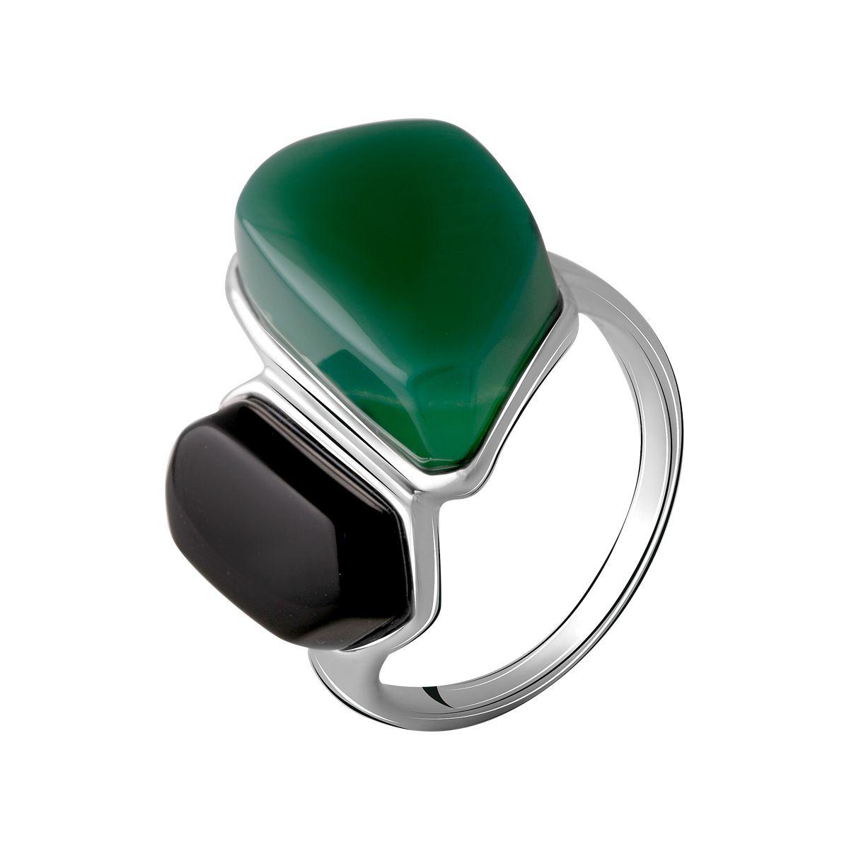 

Серебряное кольцо SilverAlex с натуральным агатом 14.545ct, ониксом 18 размер (2069799-18)