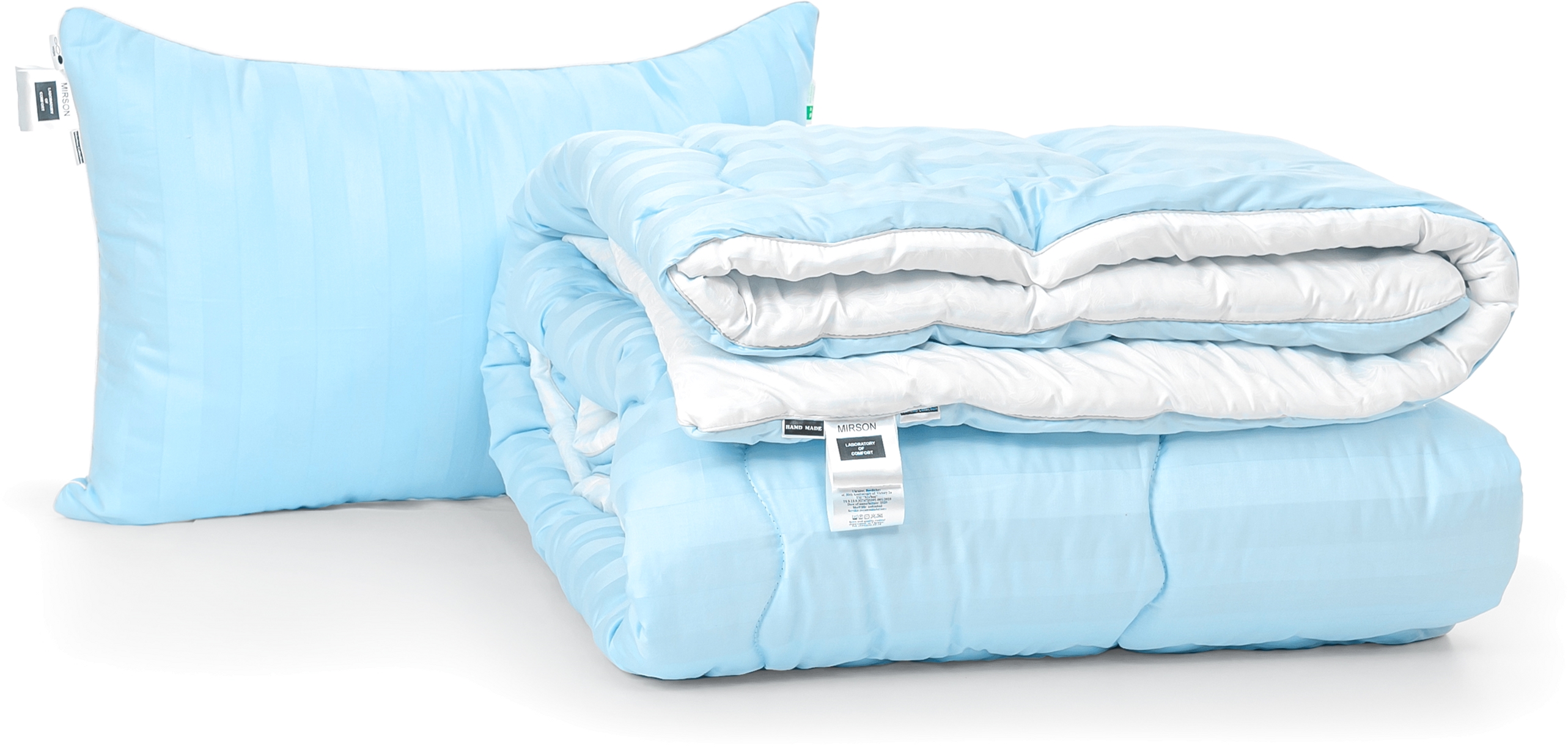 

Набор антиаллергенный MirSon Eco-Soft Зима Valentino Hand Made №2456 одеяло 140х205 см + подушка 50х70 упругая