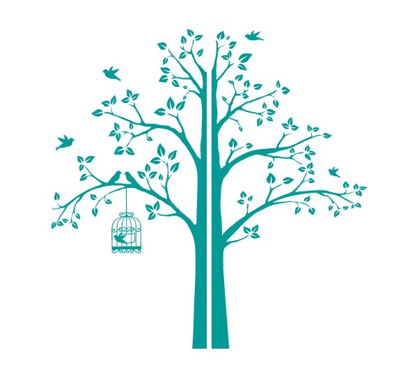 

Интерьерная наклейка IdeaClock Tree with a cage, corner 190х195 см Бирюзовый(62274-46-36)