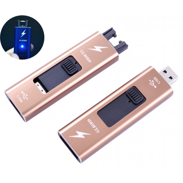 

Электроимпульсная зажигалка Glibird (USB) №HL-139 Gold