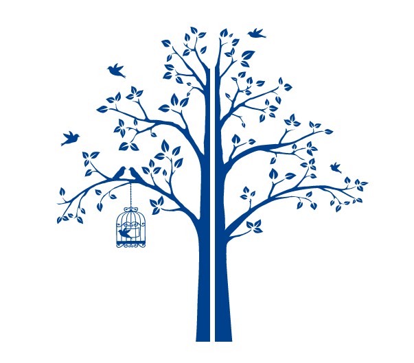 

Интерьерная наклейка IdeaClock Tree with a cage, corner 190х195 см Дорожный синий(62274-46-28)