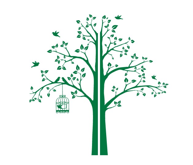 

Интерьерная наклейка IdeaClock Tree with a cage, corner 190х195 см Травянисто-зеленый(62274-46-41)