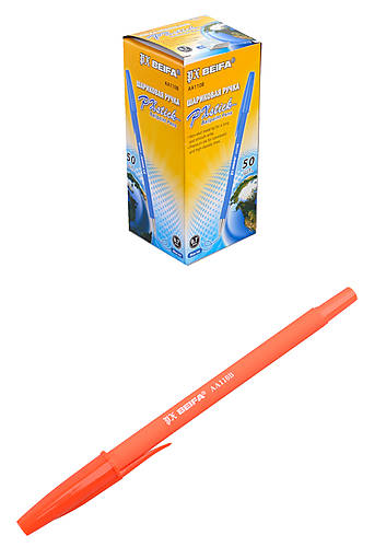 

Ручка шариковая BEIFA, синяя, 50 штук в упаковке, в разных цветах Beifa (110B-bl)