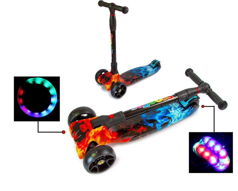 

Самокат Scooter Smart. Огонь и Лед. Складная ручка