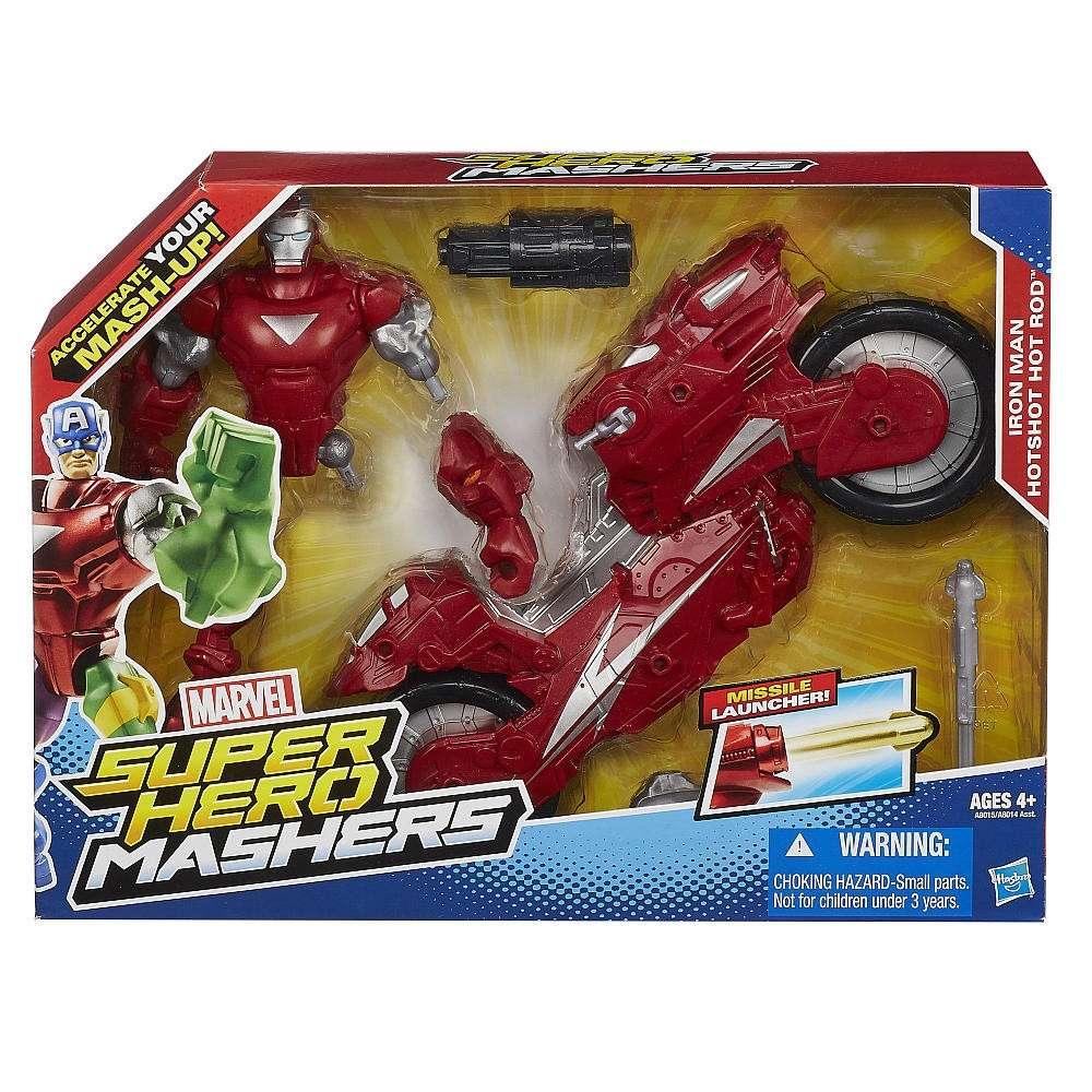 

Разборная фигурка Hasbro Железный человек с мотоциклом- Iron Man Hot-Shot Hot Rod Mashers Marvel (138255)